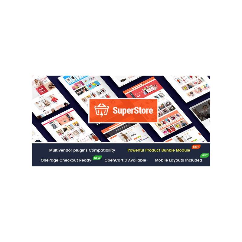 Super Store - 3 Mobil Düzen İçeren Duyarlı Çok Amaçlı OpenCart 3 Teması