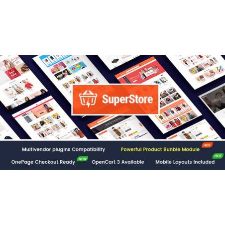 Super Store - 3 Mobil Düzen İçeren Duyarlı Çok Amaçlı OpenCart 3 Teması