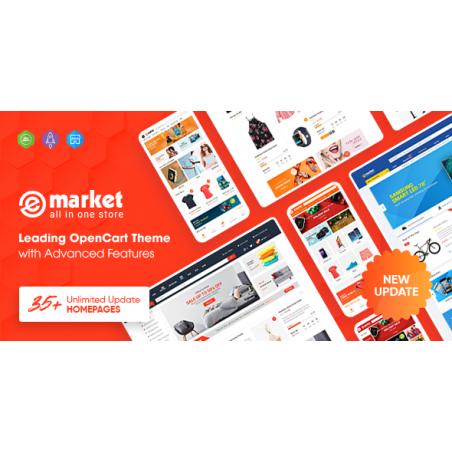 EMarket - Çok Amaçlı Market Place OpenCart 3 Teması