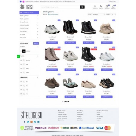 Opencart Moda & Ayakkabı Satış Teması