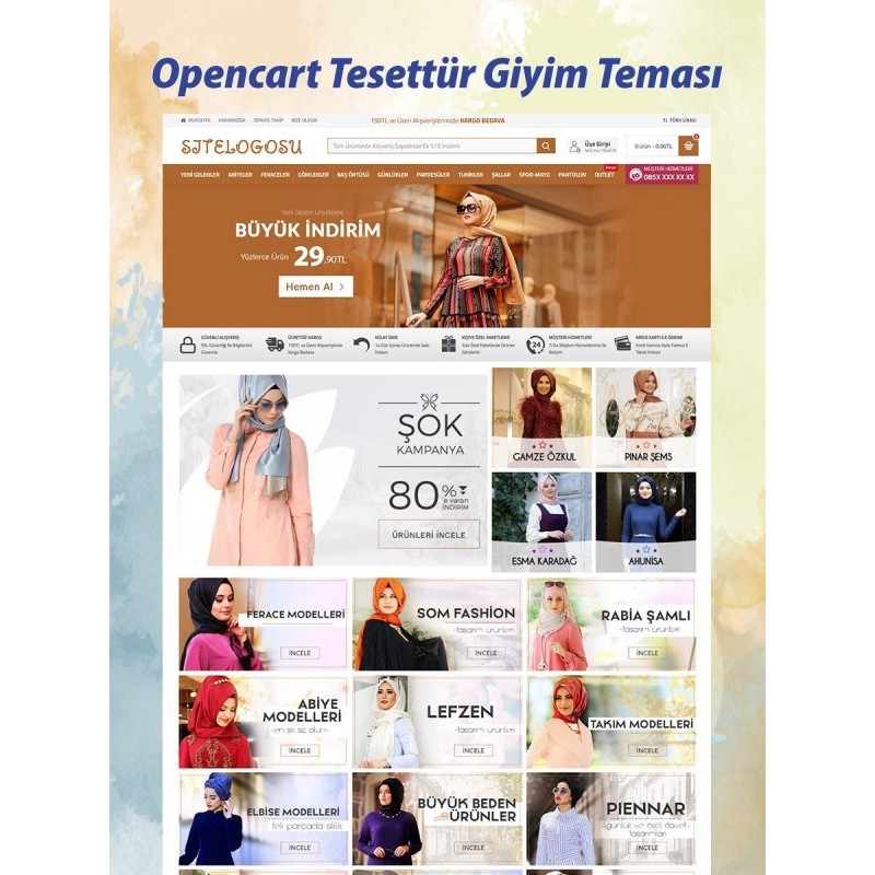 Opencart Tesettür Giyim Satış Teması