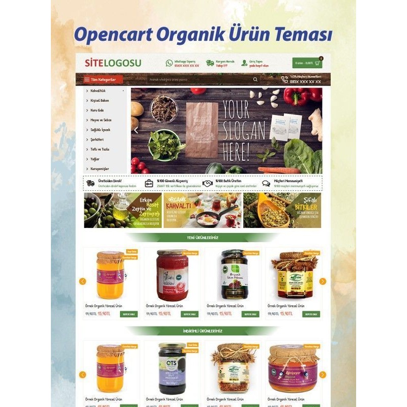 Opencart Organik Ürün Satış Teması