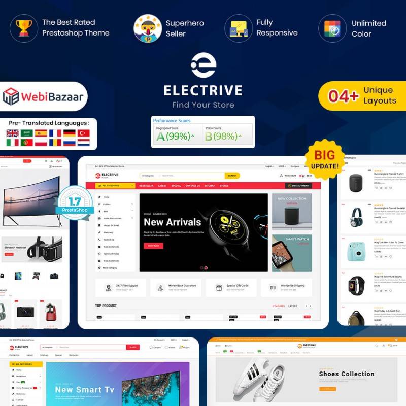 Electrive - Marketplace Elektronik Mağazası Teması